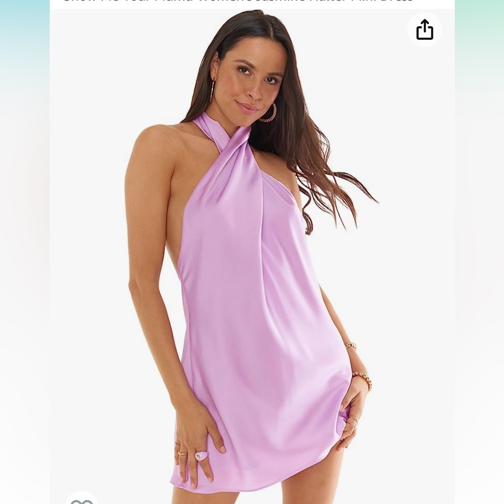 NWT show me your Mumu purple twist halter mini dress size m